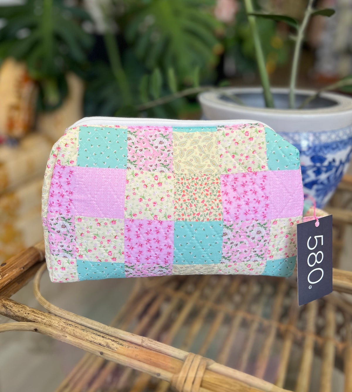 "Summer Garden"  Quilted Vanity and Travel Bag