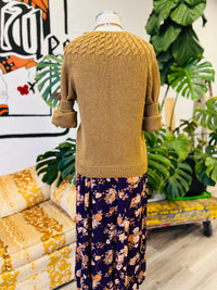 Vault Vintage | Purple Floral Button Midi Skirt 8