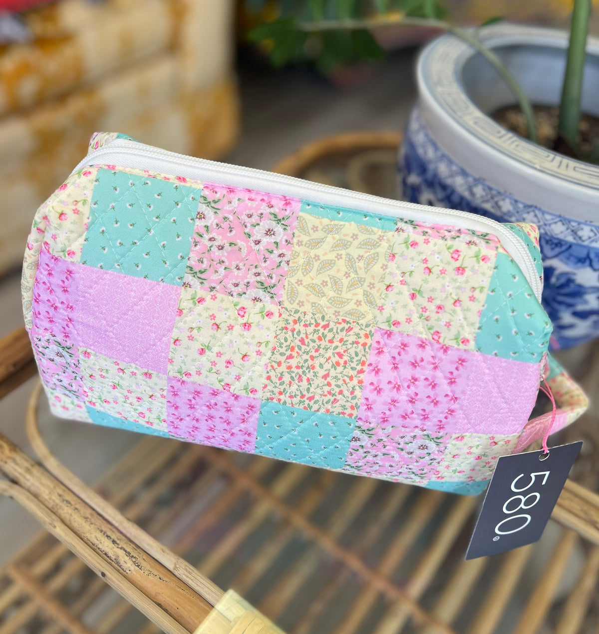 "Summer Garden"  Quilted Vanity and Travel Bag