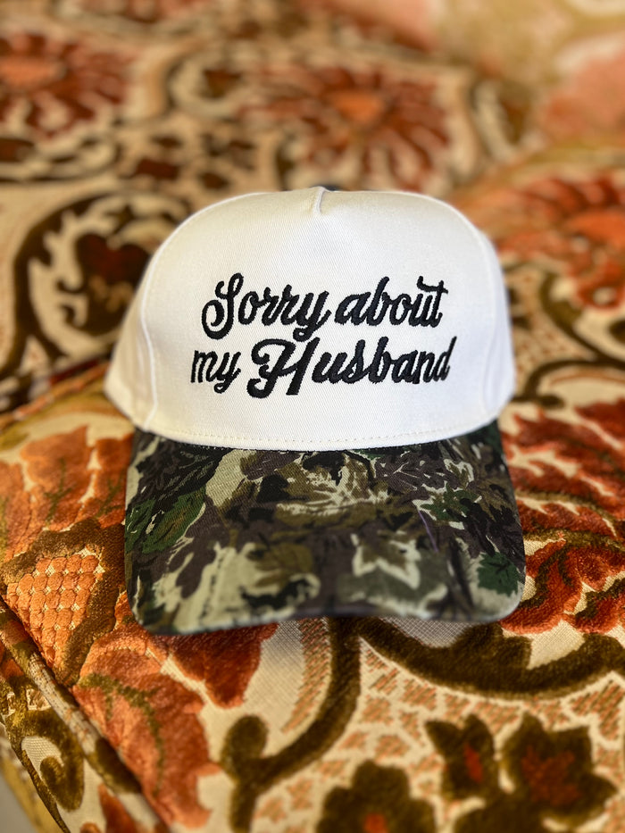 Sorry About My Husband Ball Cap + Camo
