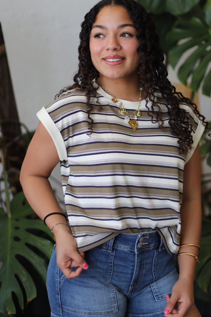 Vicki Striped Knit Top