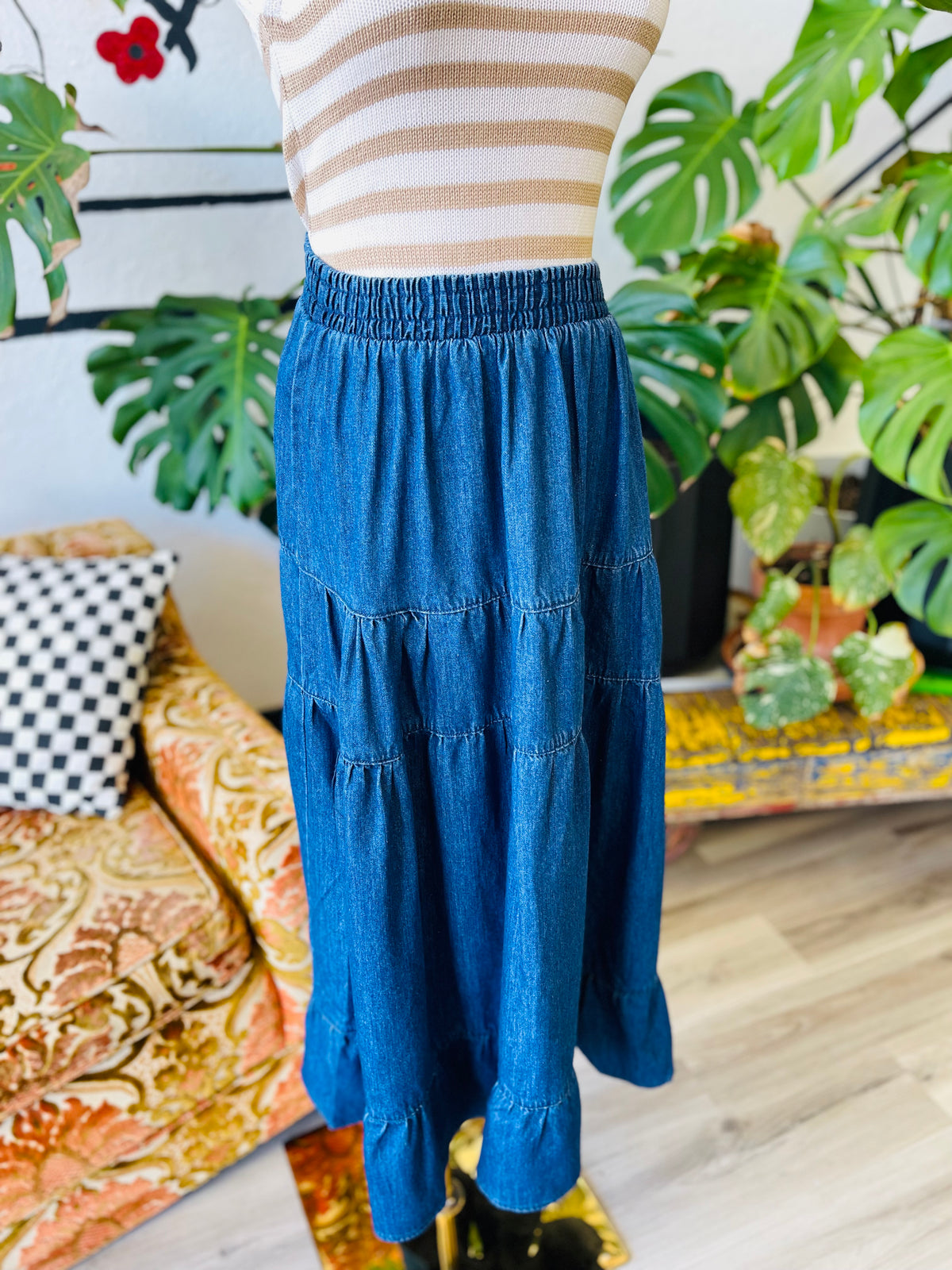 Springsteen Denim Midi Skirt