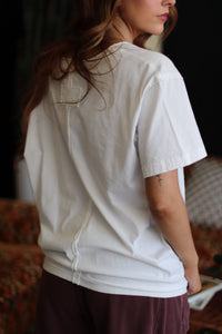 Oversized V-Neck White T-Shirt