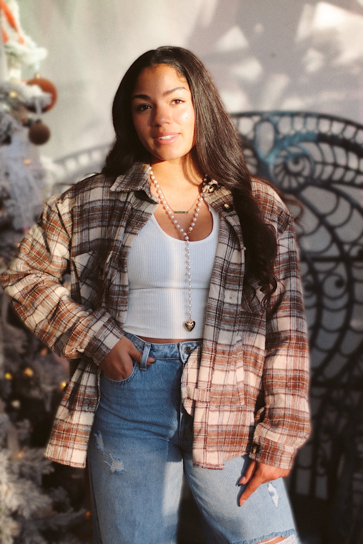 Brushed Plaid Shacket + Taupe | BF '25