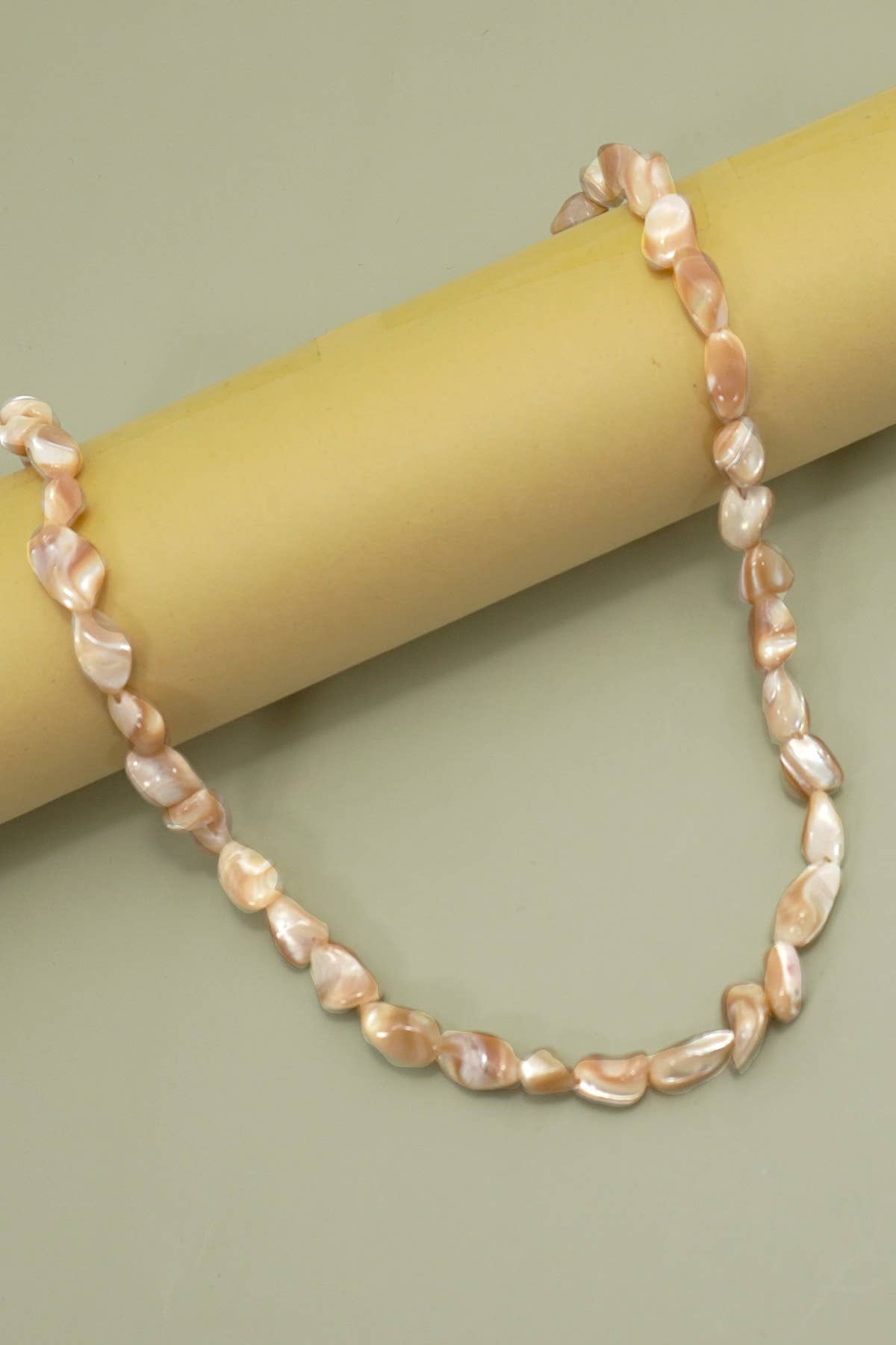 Brown Iridescent Mother-of-Pearl Shell Nugget Necklace