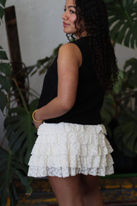 Hannah Lace Tie Top + Black