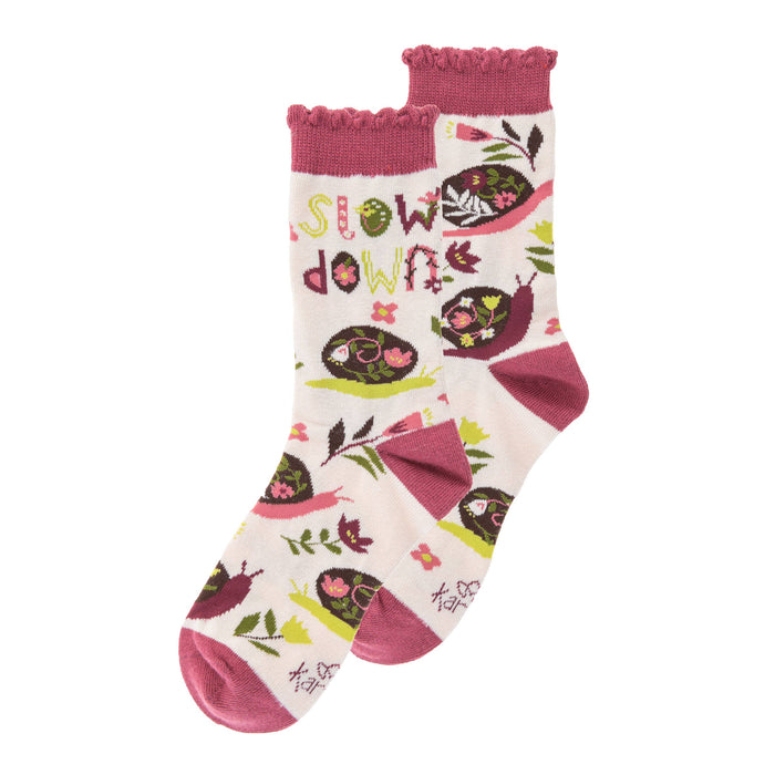 Slow Down Snail Crew Socks