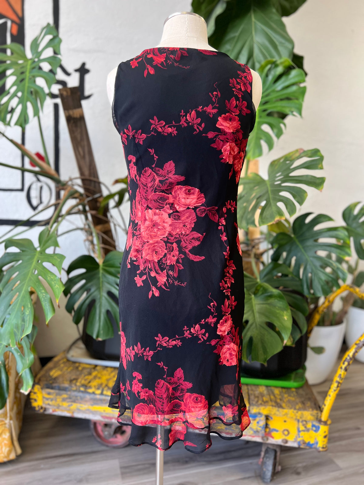 Vault Vintage // Red Rose Dress Medium