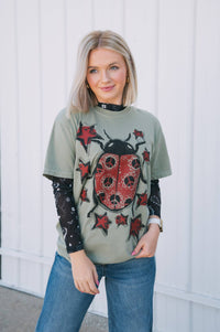 Starstruck Ladybug Sage Graphic Tee