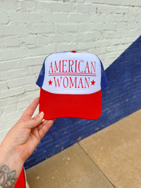 580 Trucker Hat + American Woman RWB