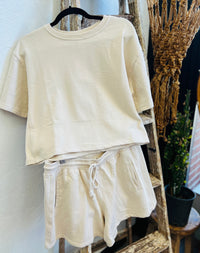 Cozy Terry Shorts + Beige