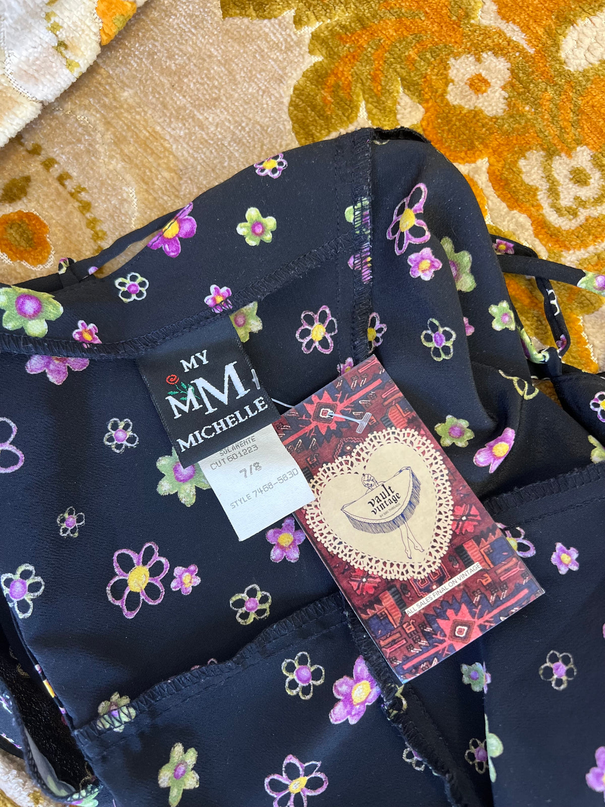 Vault | Black Floral Dress 7/8