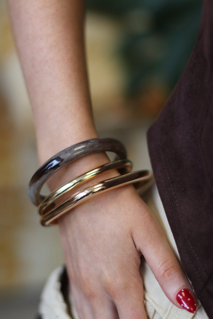 Marble & Gold Bangle Trio Bangle Set