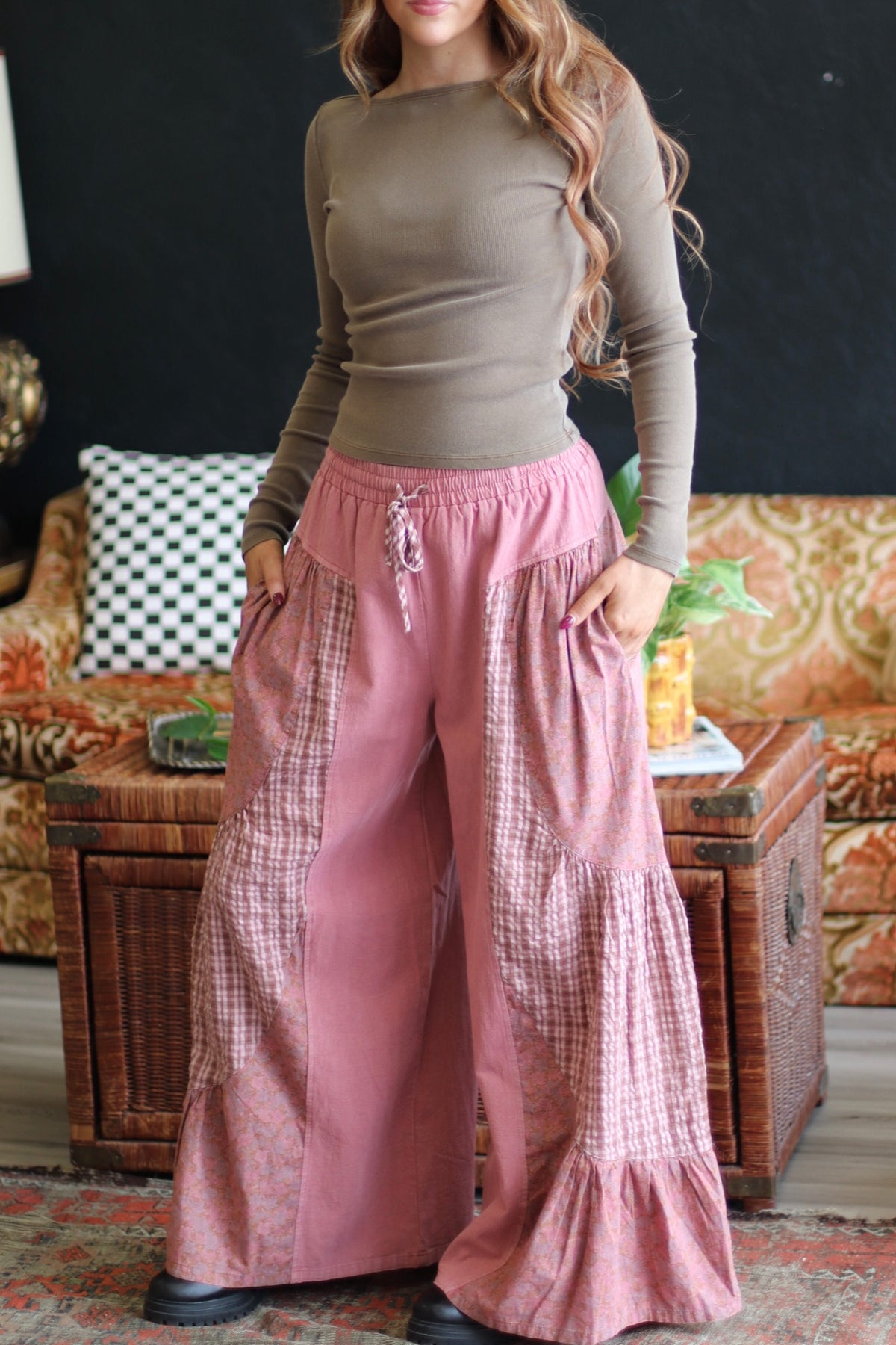 Poppy Patchwork Wide Leg Pants