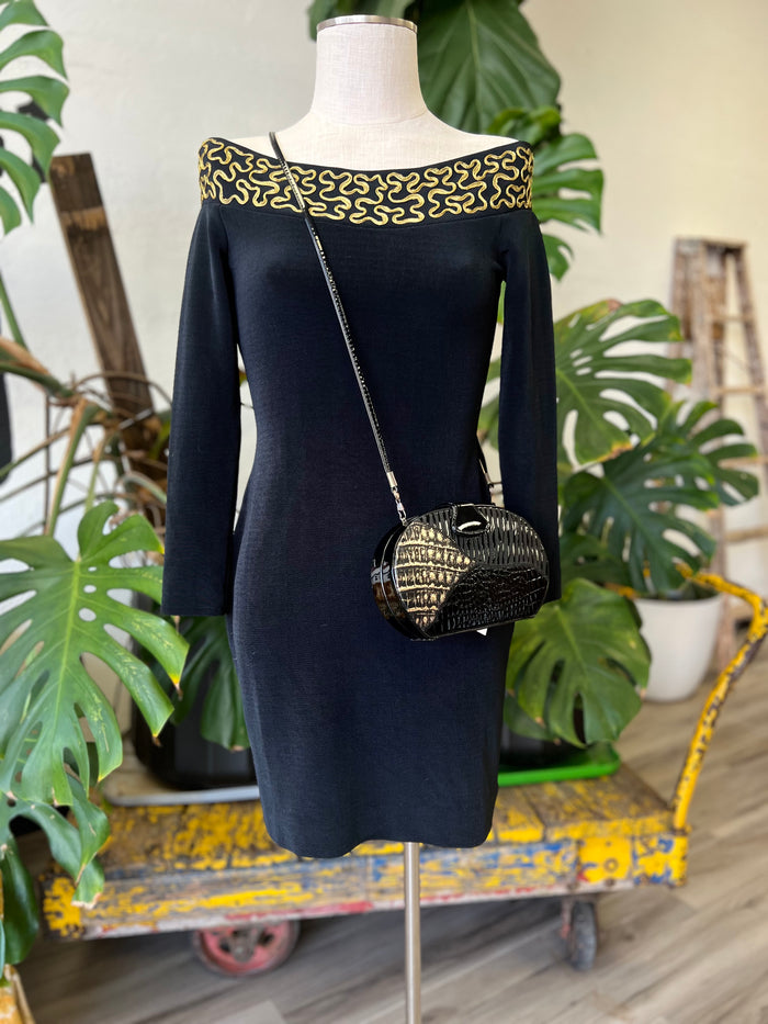 Vault | Black & Gold 80's Dress size S/M