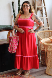 Firecracker Midi Dress in Red