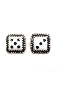 DICE POST EARRINGS: Red