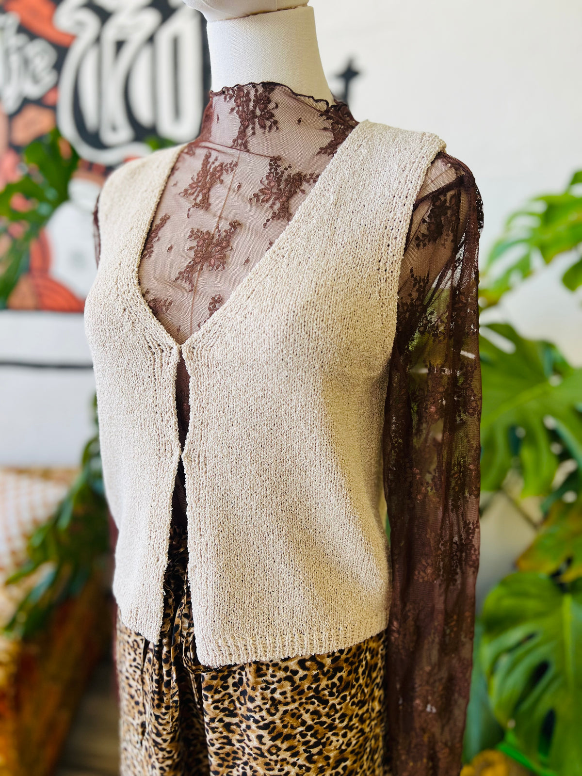 Tis Autumn Sweater Vest + Beige