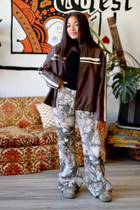 High-Rise Camo Print Wide Leg Jeans