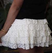 Tumbleweed Lace Mini Skirt W/ Inner Shorts Cream
