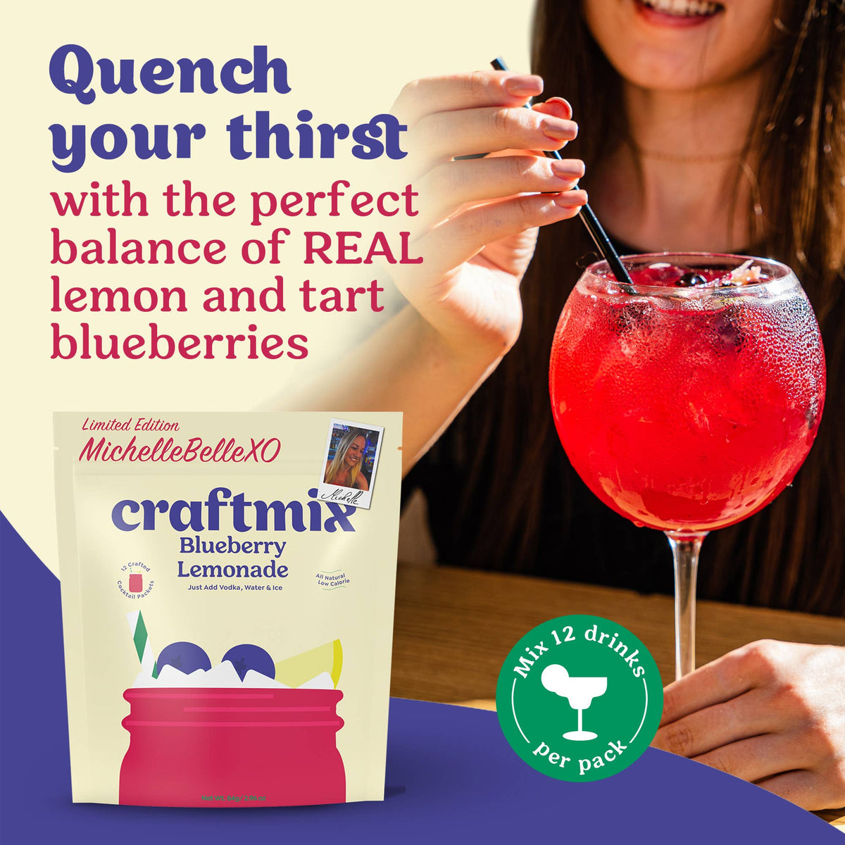 Blueberry Lemonade Cocktail / Mocktail Mixer