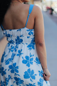 Amber Floral Maxi Dress + Blue