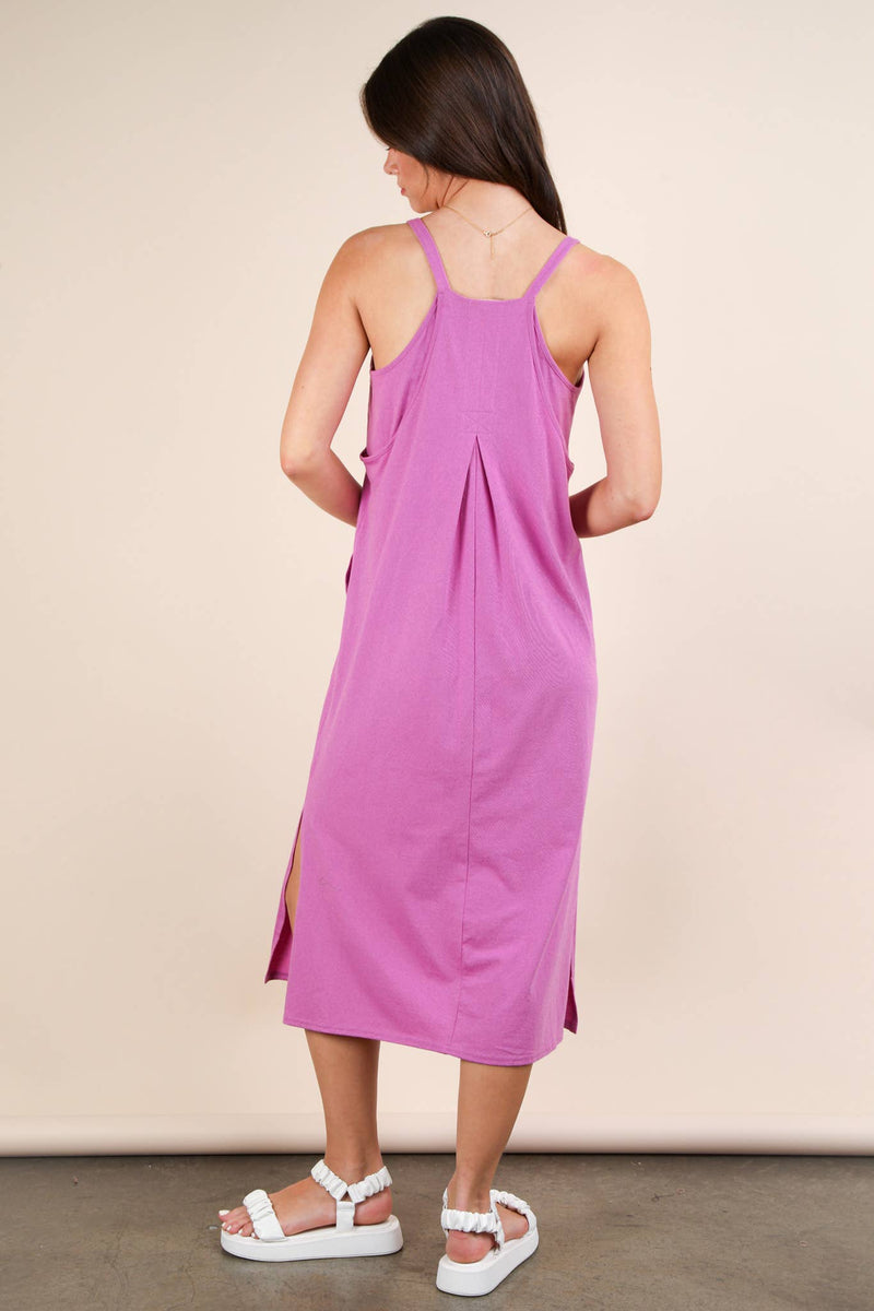 *Sleeveless Midi Dress in Orchid