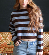 Leslie Brown & Blue Striped Long Sleeve