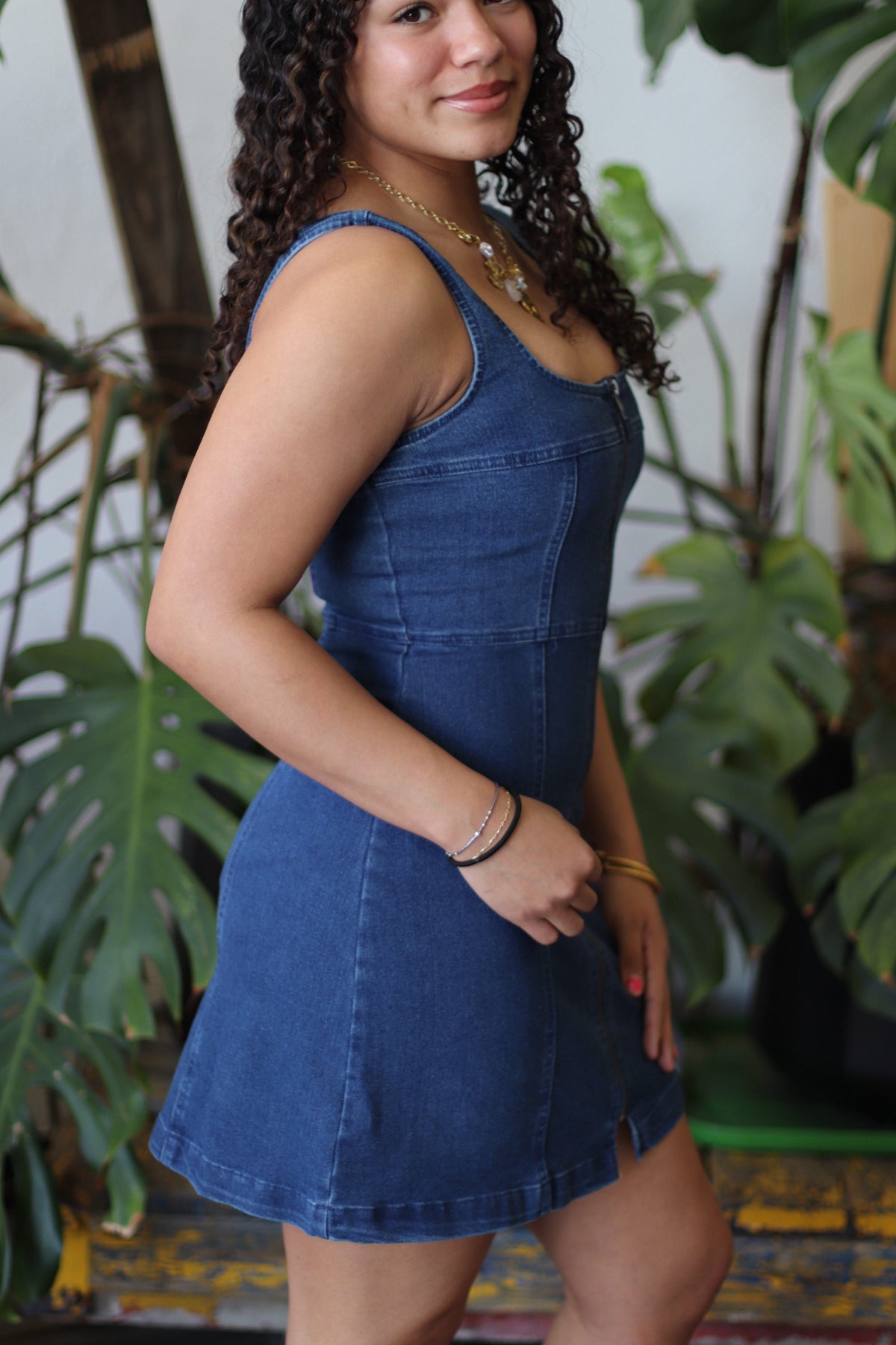 Zip It Denim Mini Dress