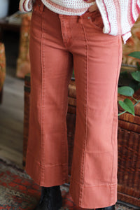 Nicole Wide Leg Cropped Pants + Rust