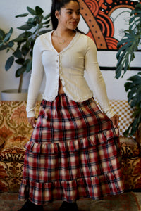 Button Down Lace Trim Fitted Knit Top Ivory