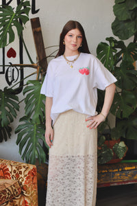 Strawberry Graphic Tee in Cream