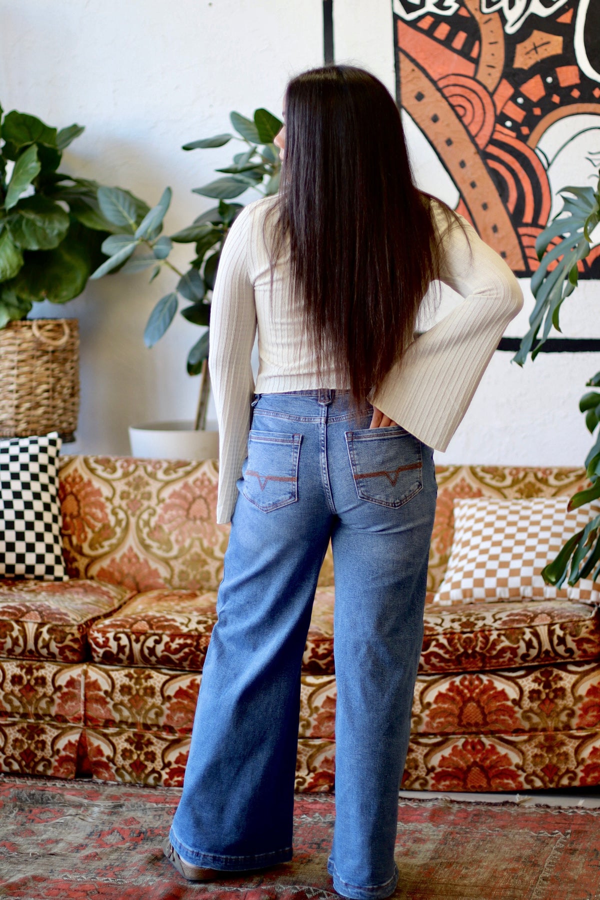 Low Rise Palazzo Jeans