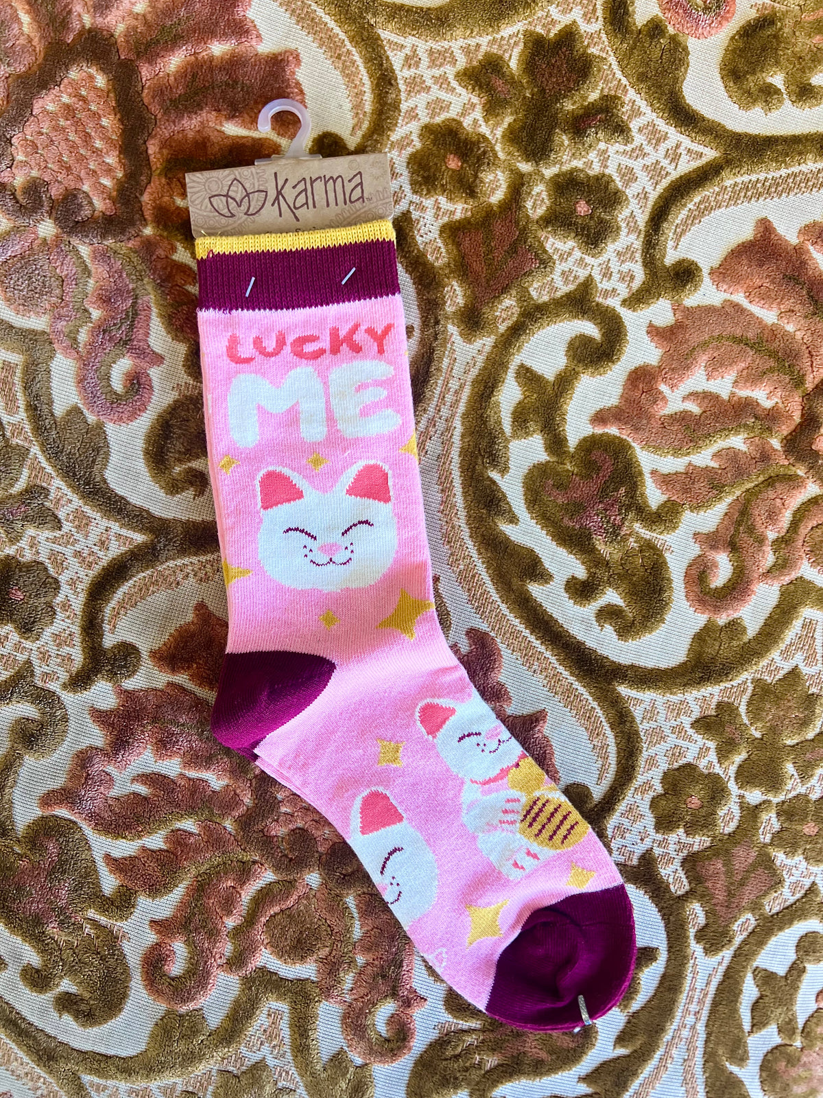 Lucky Cat Crew Socks