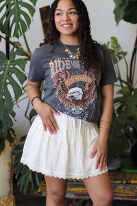 Darla Eyelet Mini Skirt in Cream