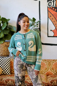Swan Knit Cardigan + Light Blue