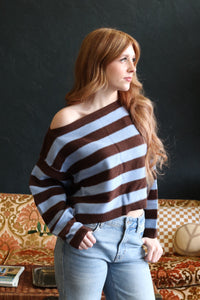 Leslie Brown & Blue Striped Long Sleeve