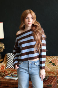 Leslie Brown & Blue Striped Long Sleeve