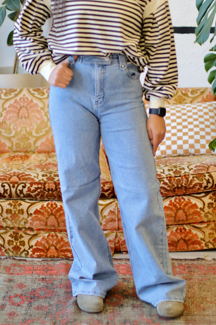 Medium Wash Wide Leg Jeans