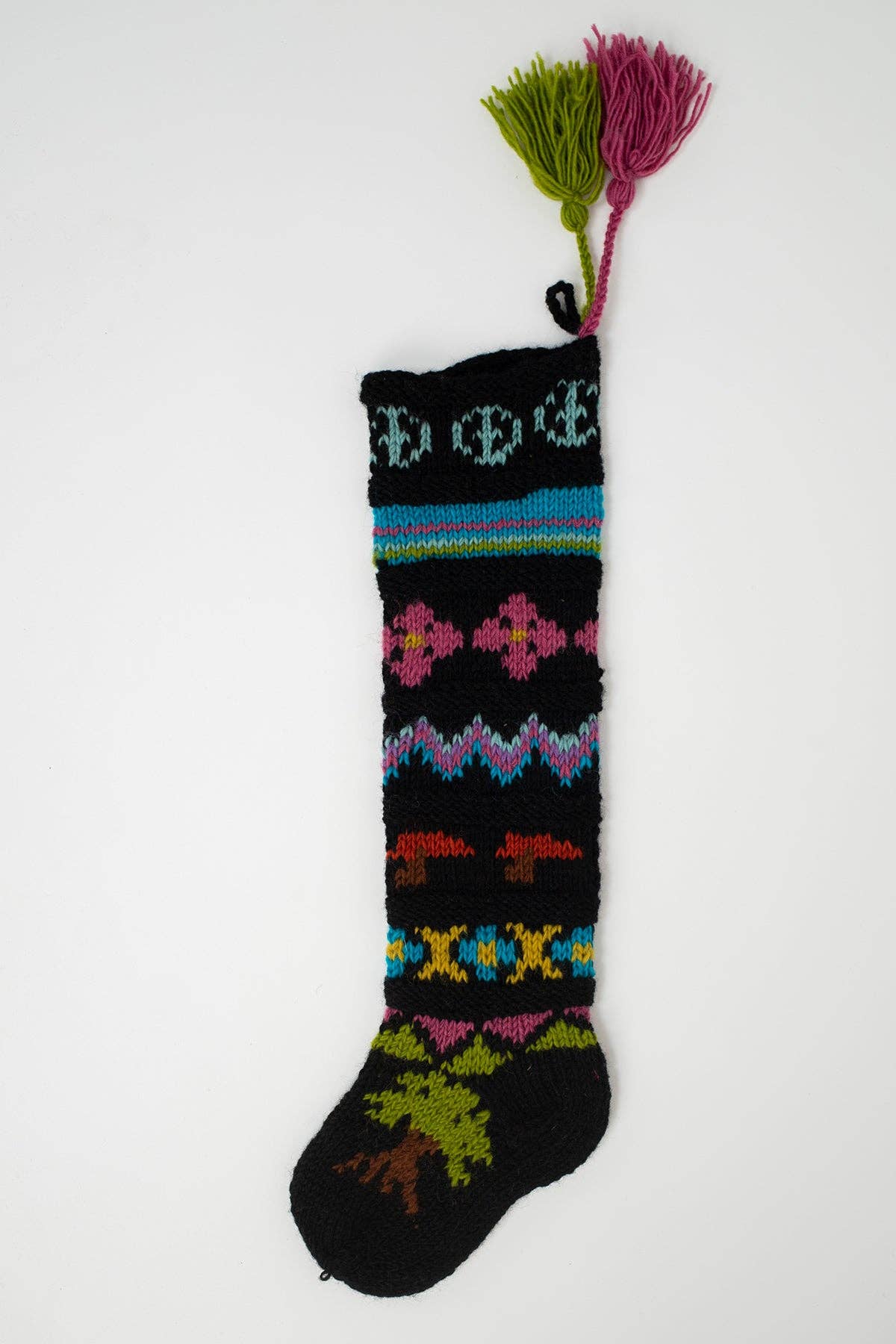 Pure Wool Handcrafted Fair Isle Knit Stocking