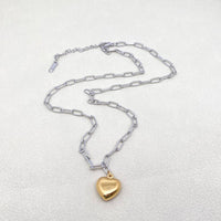 18K Gold Plated Heart Steel Necklace