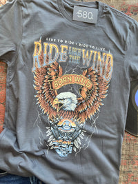 Ride Like The Wind Dark Gray Graphic Tee