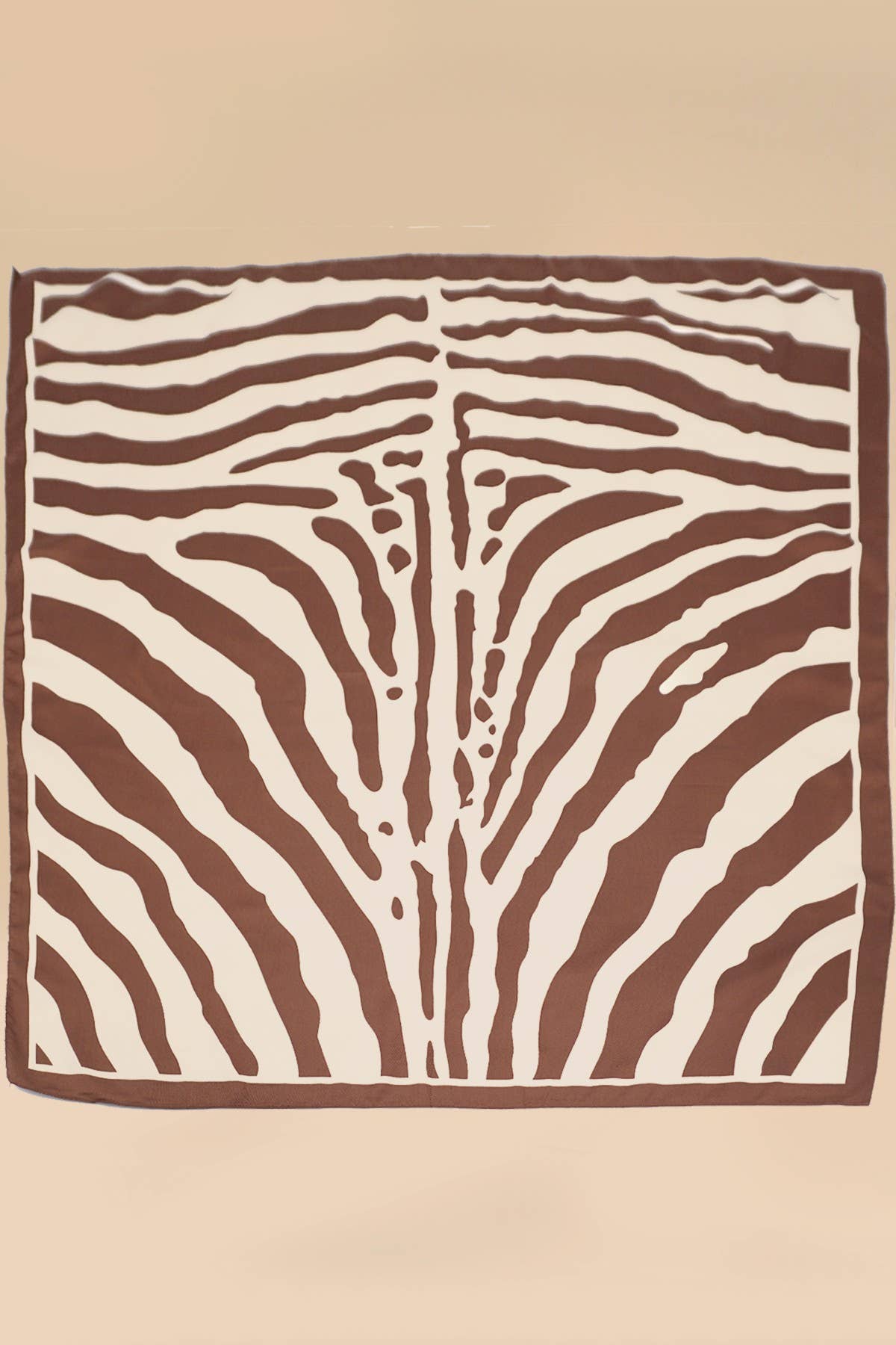 Large Brown Zebra Print Bandana Scarf