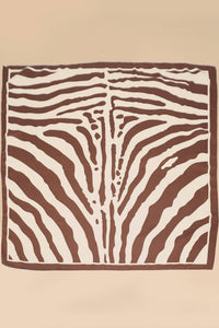 Large Brown Zebra Print Bandana Scarf