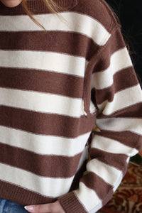 Leslie Brown & Cream Striped Long Sleeve