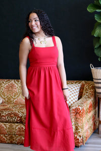 Love Is In The Air Red Midi Dress