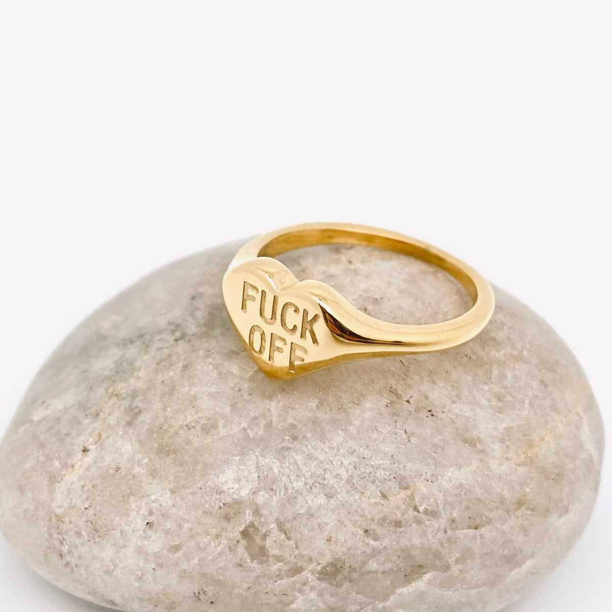 F*ck Off Heart 18K Gold Plated Ring - Best Seller!
