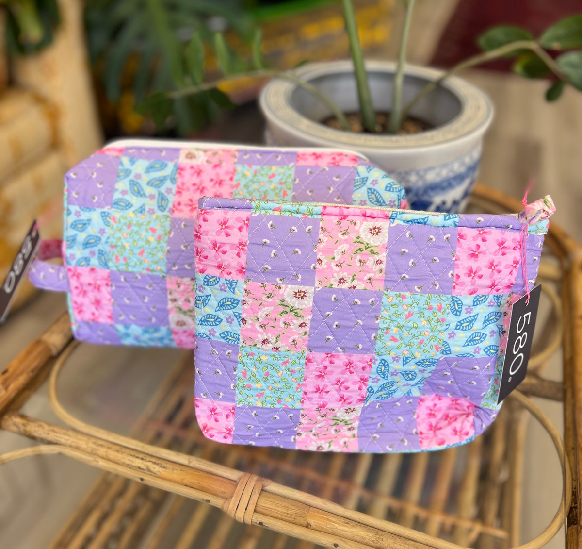 "Spring Garden" Quilted Cosmetic Bag