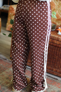Allee Polka Dot Pants in Dark Brown