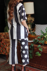 Dottie Relaxed Fit Lounge Set + Charcoal Polka Dot